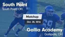 Matchup: South Point vs. Gallia Academy 2016