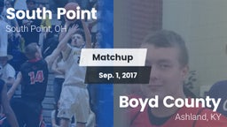 Matchup: South Point vs. Boyd County  2017