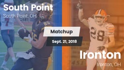 Matchup: South Point vs. Ironton  2018