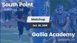 Matchup: South Point vs. Gallia Academy 2018