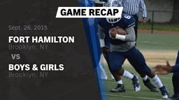 Recap: Fort Hamilton  vs. Boys & Girls  2015