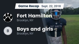 Recap: Fort Hamilton  vs. Boys and girls  2018