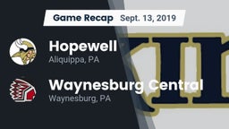 Recap: Hopewell  vs. Waynesburg Central  2019