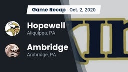 Recap: Hopewell  vs. Ambridge  2020