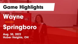 Wayne  vs Springboro  Game Highlights - Aug. 30, 2022