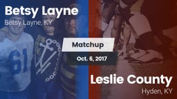 Matchup: Betsy Layne vs. Leslie County  2017