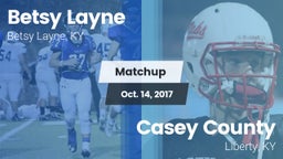 Matchup: Betsy Layne vs. Casey County  2017