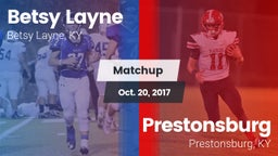 Matchup: Betsy Layne vs. Prestonsburg  2017