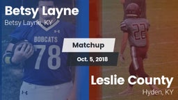 Matchup: Betsy Layne vs. Leslie County  2018