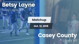 Matchup: Betsy Layne vs. Casey County  2018