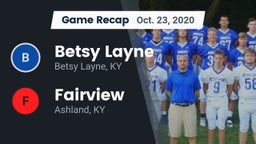 Recap: Betsy Layne  vs. Fairview  2020