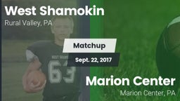 Matchup: West Shamokin vs. Marion Center  2017