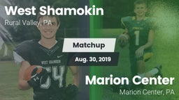 Matchup: West Shamokin vs. Marion Center  2019
