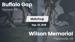 Matchup: Buffalo Gap vs. Wilson Memorial  2016
