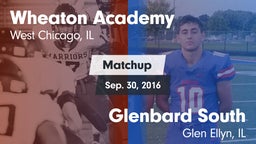 Matchup: Wheaton Academy vs. Glenbard South  2016