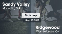 Matchup: Sandy Valley vs. Ridgewood  2016