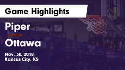 Piper  vs Ottawa  Game Highlights - Nov. 30, 2018