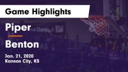 Piper  vs Benton  Game Highlights - Jan. 21, 2020