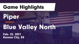 Piper  vs Blue Valley North  Game Highlights - Feb. 23, 2021