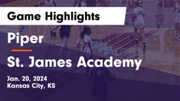 Piper  vs St. James Academy  Game Highlights - Jan. 20, 2024