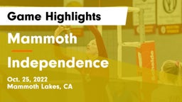 Mammoth  vs Independence  Game Highlights - Oct. 25, 2022