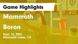 Mammoth  vs Boron Game Highlights - Sept. 14, 2023