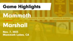 Mammoth  vs Marshall  Game Highlights - Nov. 7, 2023