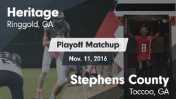 Matchup: Heritage vs. Stephens County  2016