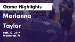 Marianna  vs Taylor  Game Highlights - Feb. 12, 2019