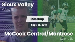 Matchup: Sioux Valley High Sc vs. McCook Central/Montrose  2018