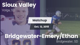 Matchup: Sioux Valley High Sc vs. Bridgewater-Emery/Ethan 2018