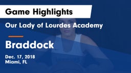 Our Lady of Lourdes Academy vs Braddock  Game Highlights - Dec. 17, 2018