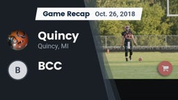 Recap: Quincy  vs. BCC 2018