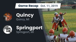 Recap: Quincy  vs. Springport  2019