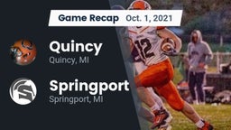 Recap: Quincy  vs. Springport  2021