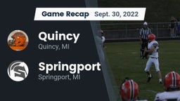 Recap: Quincy  vs. Springport  2022