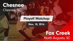 Matchup: Chesnee vs. Fox Creek  2016