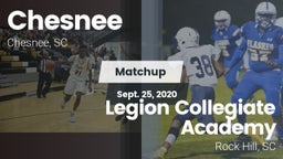 Matchup: Chesnee vs. Legion Collegiate Academy 2020