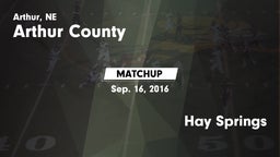 Matchup: Arthur County vs. Hay Springs  2016