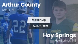 Matchup: Arthur County vs. Hay Springs  2020