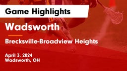 Wadsworth  vs Brecksville-Broadview Heights  Game Highlights - April 3, 2024