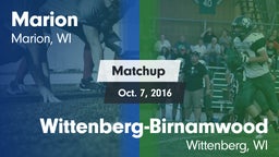 Matchup: Marion vs. Wittenberg-Birnamwood  2016