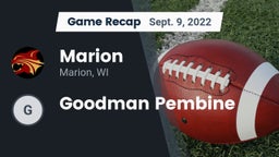Recap: Marion  vs. Goodman Pembine 2022