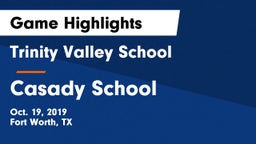 Trinity Valley School vs Casady School Game Highlights - Oct. 19, 2019