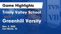 Trinity Valley School vs Greenhill Varsity Game Highlights - Nov. 3, 2020