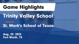 Trinity Valley School vs St. Mark's School of Texas Game Highlights - Aug. 29, 2023