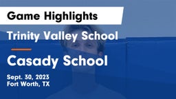 Trinity Valley School vs Casady School Game Highlights - Sept. 30, 2023