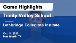 Trinity Valley School vs Lethbridge Collegiate Institute Game Highlights - Oct. 9, 2023