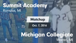 Matchup: Summit Academy vs. Michigan Collegiate 2016