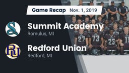 Recap: Summit Academy  vs. Redford Union  2019
